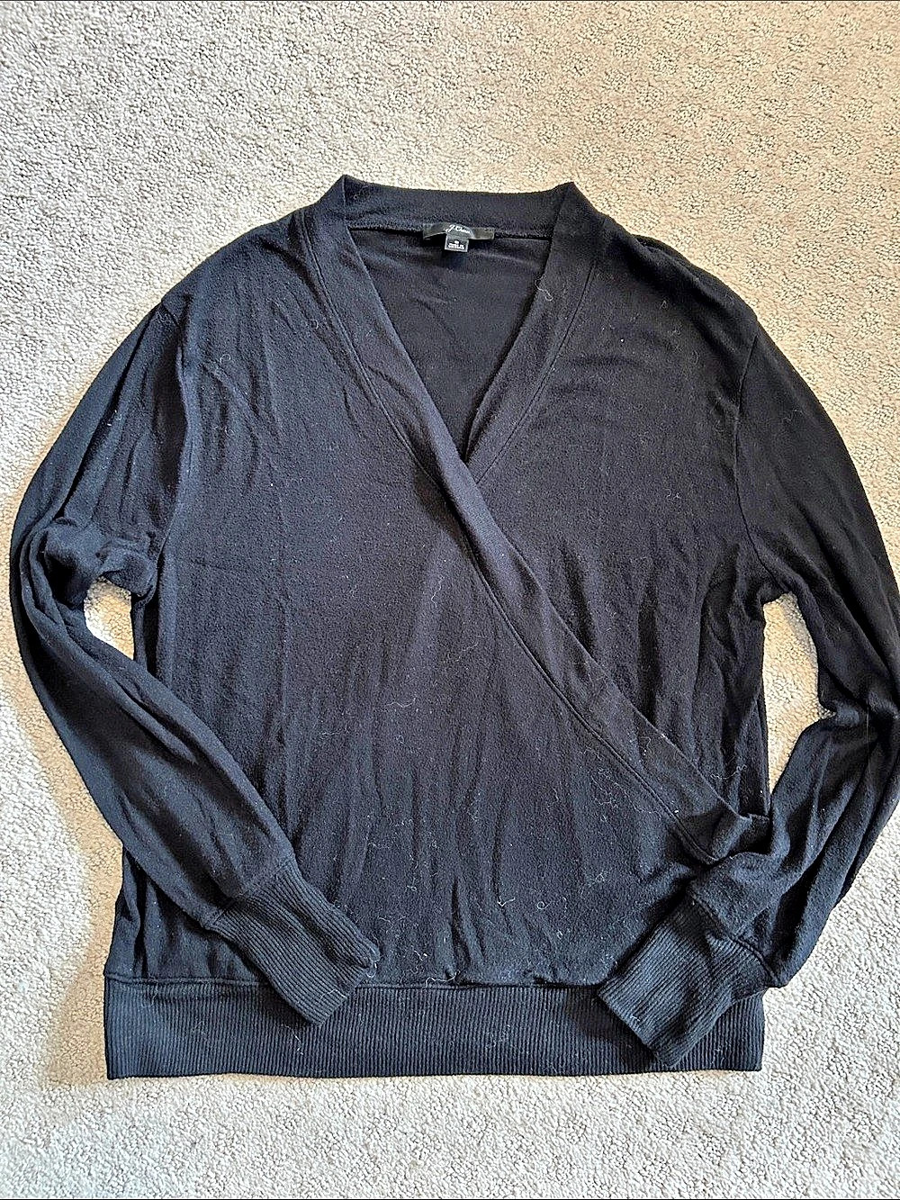 J. Crew Wrap Front Lightweight Sweater in Black Size Small